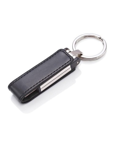 Clé USB publicitaire en métal accompagné d'un porte-clés revêtu de cuir - fawaniss.tn