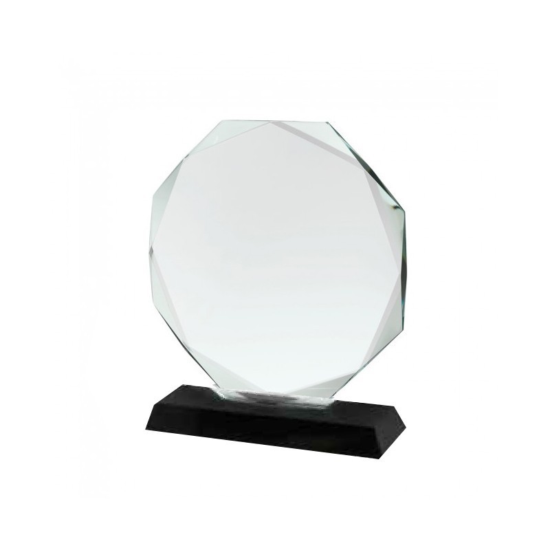 Sobriété et élégance caractérisent ce trophée en verre rond - fawaniss.tn