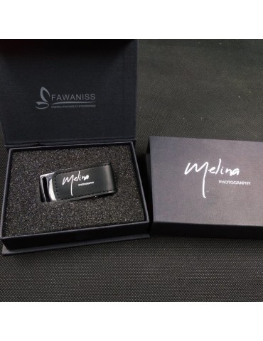 clé USB en cuir et Métal personnalisée au Laser - FAWANISS.tn